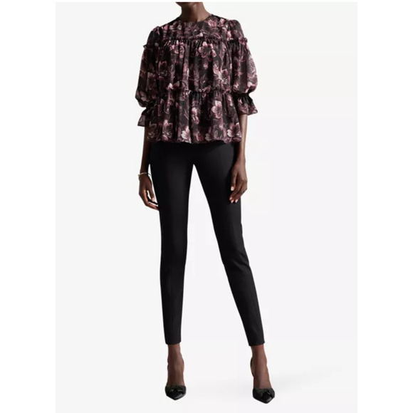 Ted Baker London Ballou Tiered Chiffon Blouse Size 8 - Picture 3 of 8